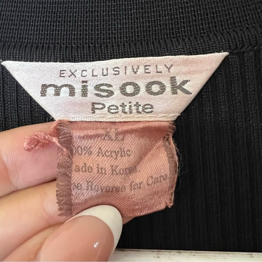 Exclusively Misook Black Ribbed Collared Open Car… - image 6